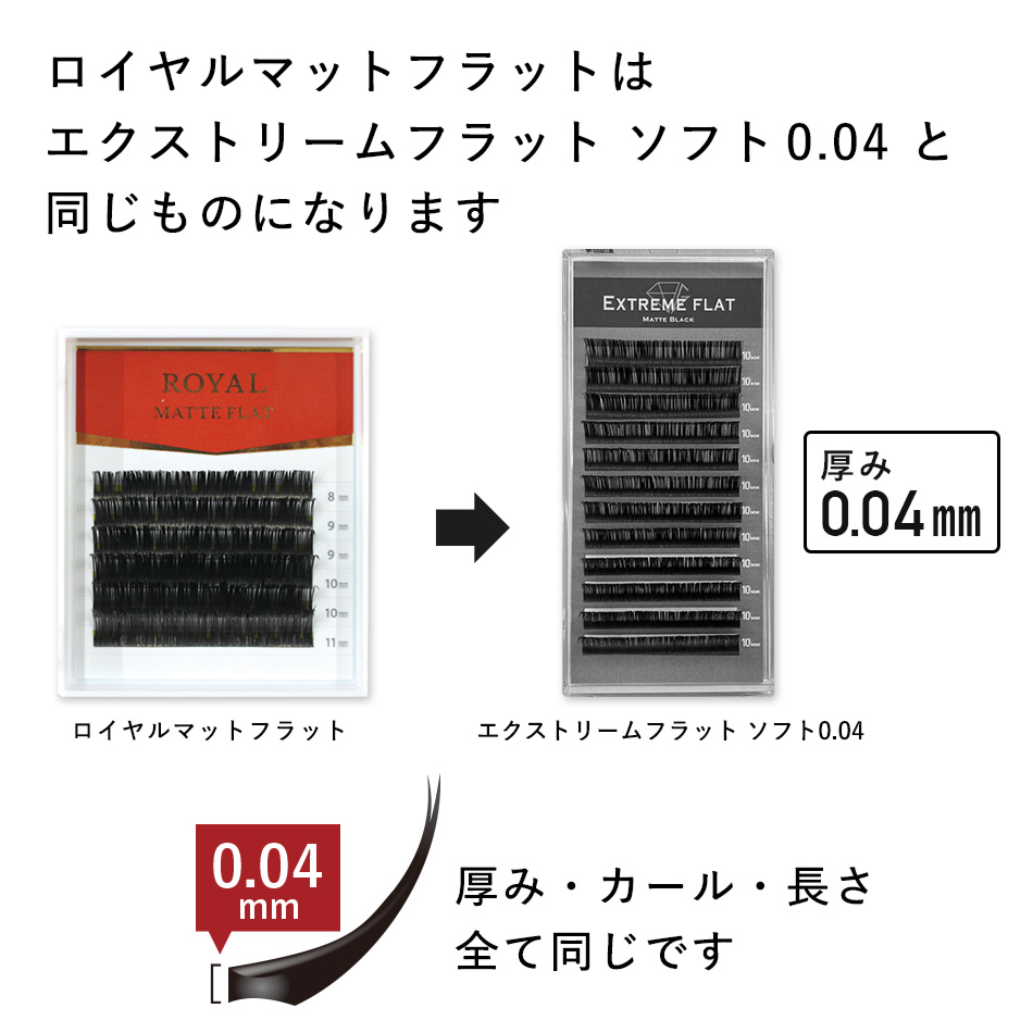 ロイヤル マットフラット(2又)(6列) Dカール 0.15mm [MRF06D]SALE