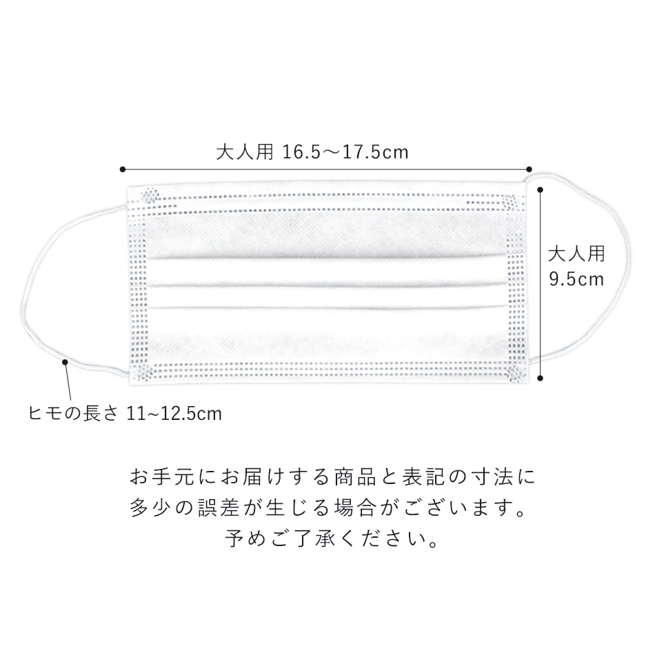 三層構造 不織布マスク 10枚入 大人用白　[MZ-103]SALE